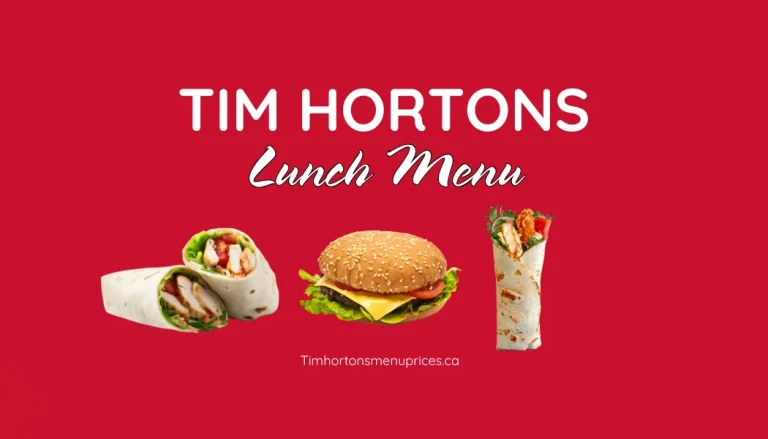 Tim Hortons Lunch Menu